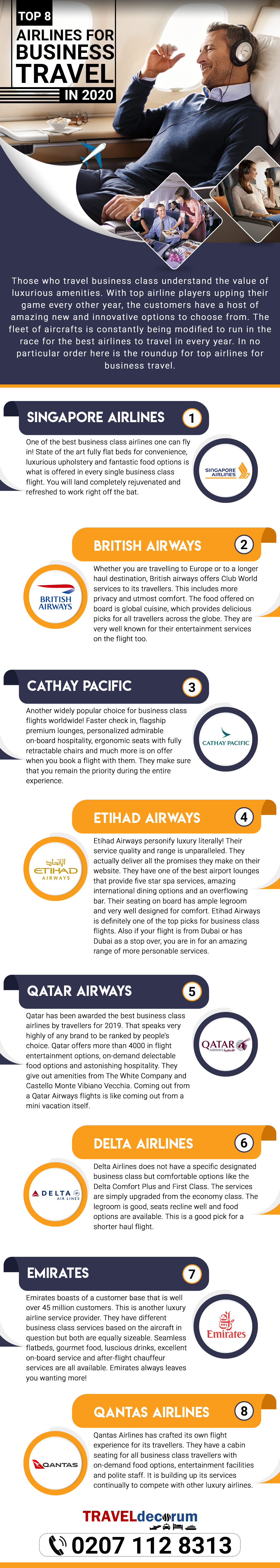 Top 8 Airlines for Business Travel in 2020